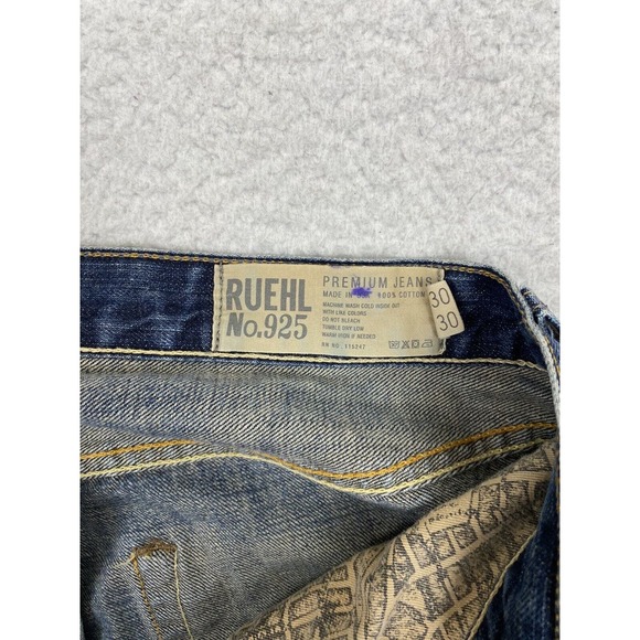 Ruehl 925 Jeans Mens 30x30 Greenwich Straight Leg Button Fly Mid Rise - Picture 3 of 9